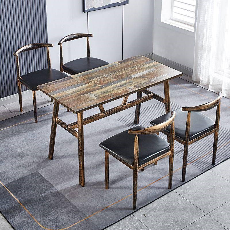 商用覆古主题快餐桌o椅组合早餐食堂餐桌椅大排档面馆桌椅小吃饭