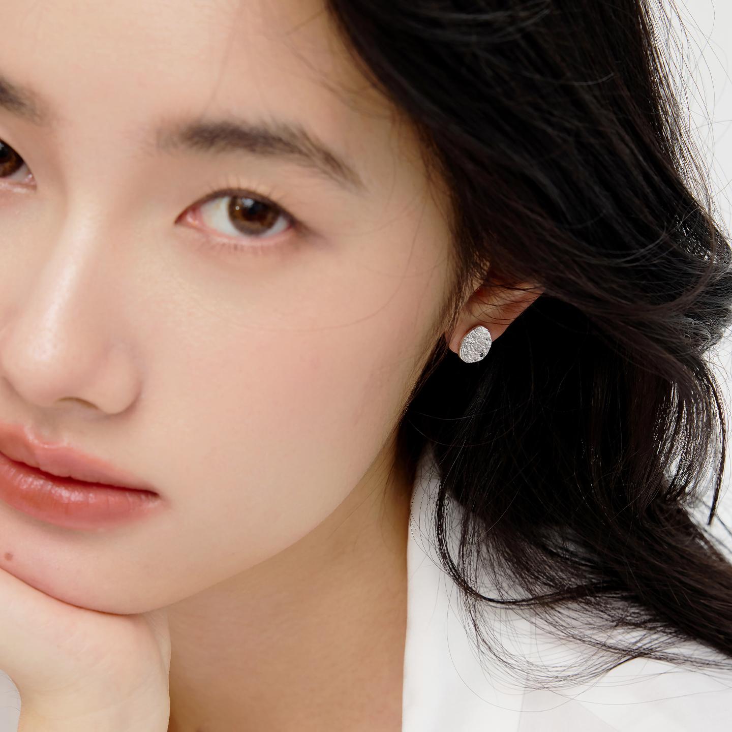 不规则纯银耳钉小众设计感养耳洞