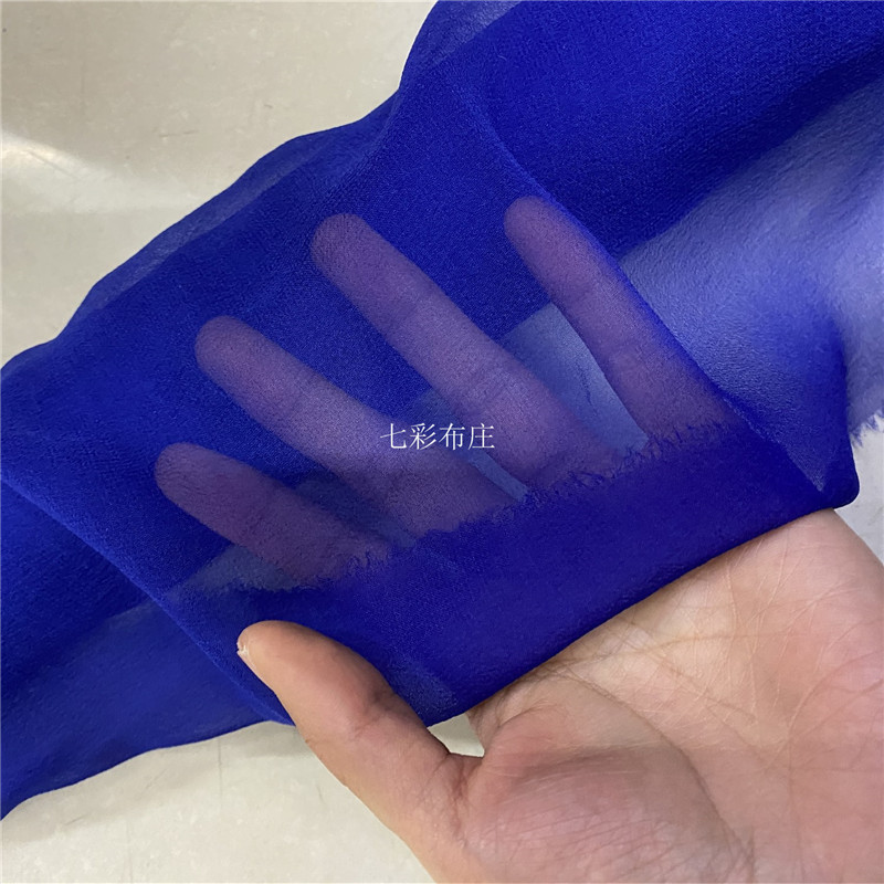 新品真丝乔其纱布料纯黑色白色超薄桑蚕丝夏季连衣裙衬衫丝巾面料