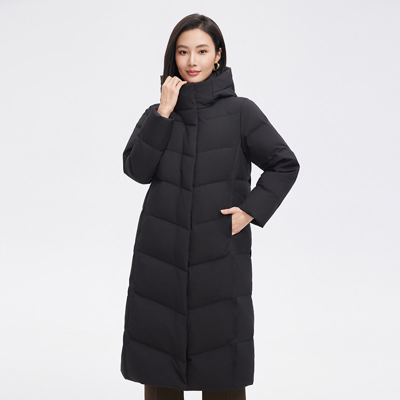 暖频道女士时尚宽松保暖休闲百搭冬季加厚长款羽绒服