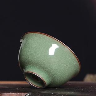 青瓷茶杯鱼籽纹主人杯单杯龙泉陶瓷冰裂百圾碎品茗杯功夫茶具茶碗