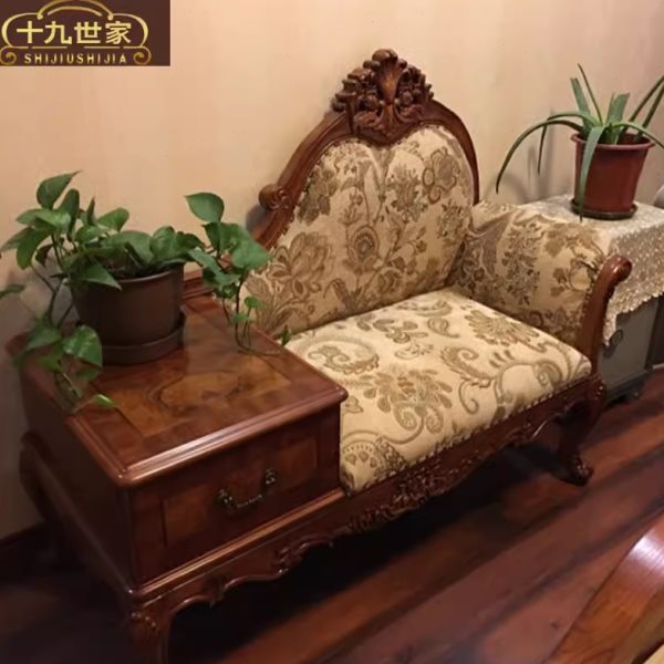 美式沙发椅欧式贵妃椅实木贵妃躺椅贵妃沙发单人贵妃榻客厅阳台椅