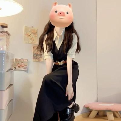 教资面试穿搭学院风连衣裙子女夏季2025新款高级感小个子假两件套