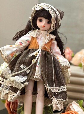 森系高颜值30厘米洋娃娃公分wBJD娃衣套装女偶单个玩孩公主6仔玩