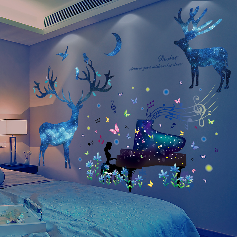 卧室温馨背景墙面装饰墙贴纸自粘男生房间宿舍墙壁纸墙纸贴画布置