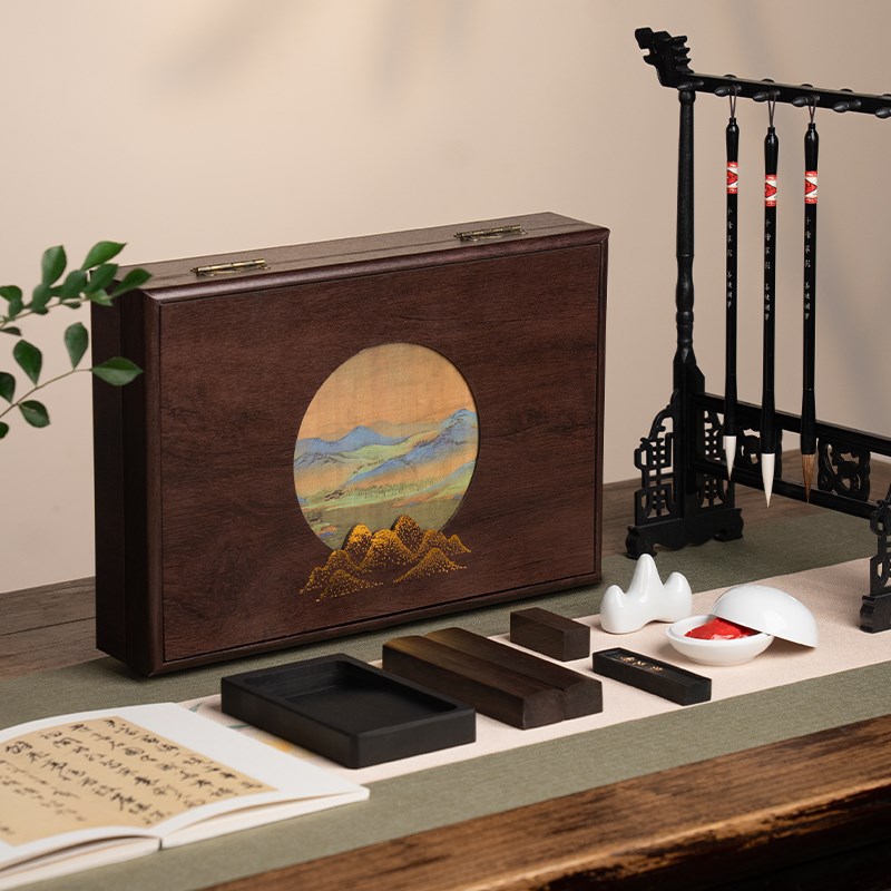 善琏湖笔 千峰翠影 文房四宝毛笔套装文房四宝套装墨条初学者用品