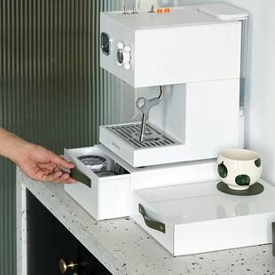 高颜值可重叠单层抽屉 桌面铁艺收纳盒 咖啡机增高架 金属收纳箱