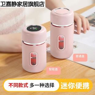 迷你简约测温玻璃水杯防摔小巧便携耐高温小茶杯高颜值女生办公外