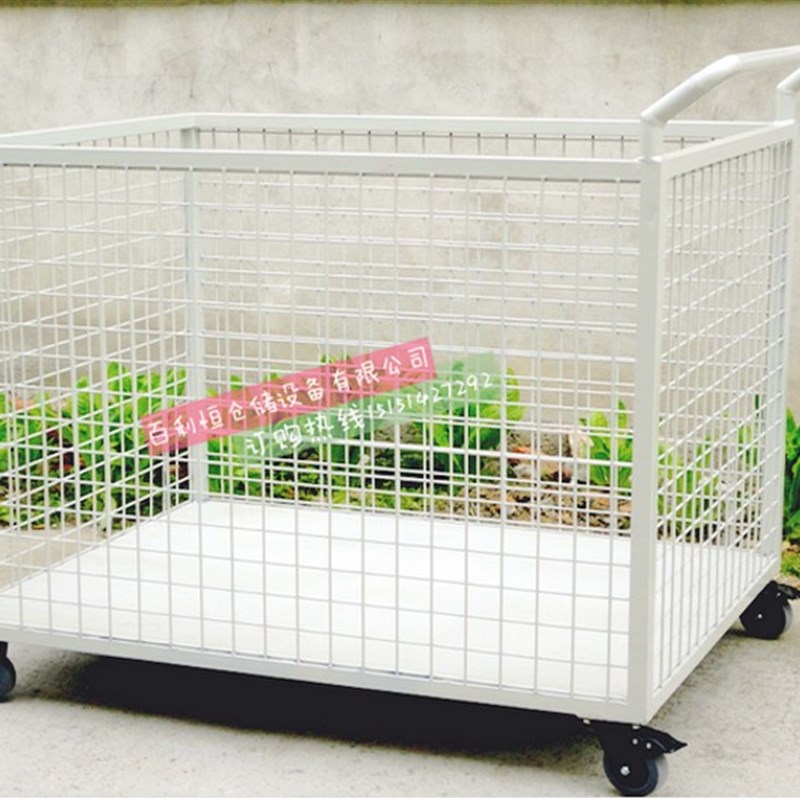定做物流推车静音小推车两层三层网格铁板手推车工U具车拉货台车