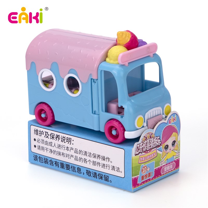 速发亿奇惊喜猜拆乐娃娃口v袋场景车雪糕车救护车小女孩儿童过家