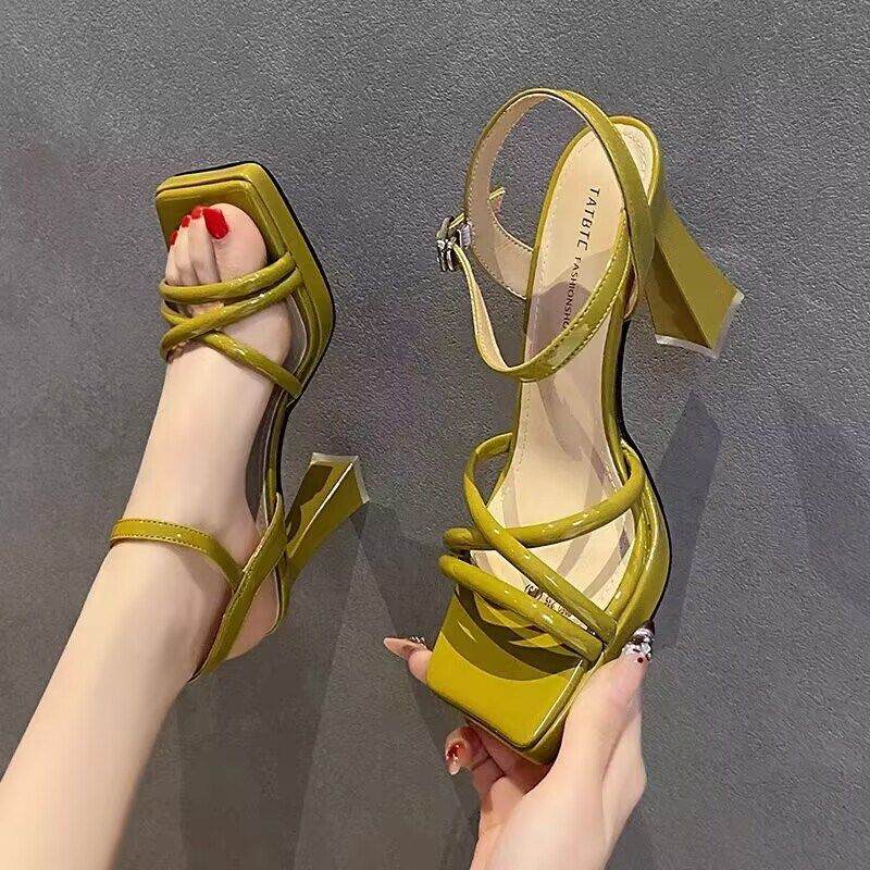 法式爆款细跟防水台高跟鞋女2025新款夏季网红气质一字带露趾凉鞋,女鞋,一字带凉鞋,淘宝优惠券,粉丝福利购,淘宝优惠卷
