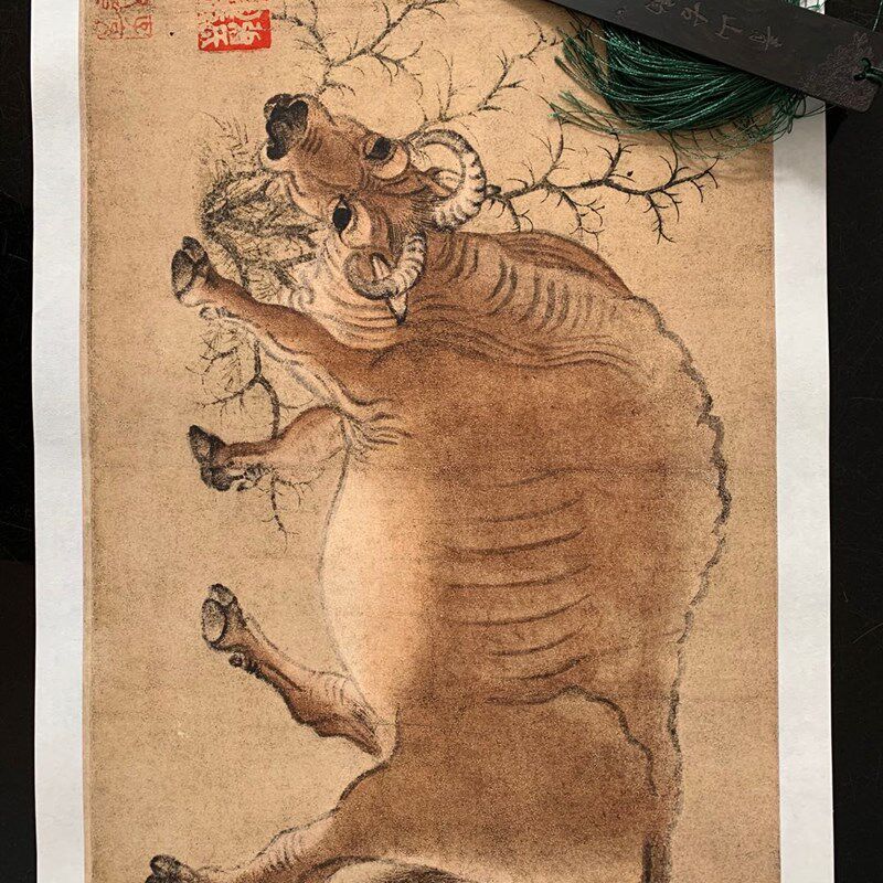 新品 五牛图  韩幌 唐 高清书房客厅装饰画字画收藏送礼中国国画