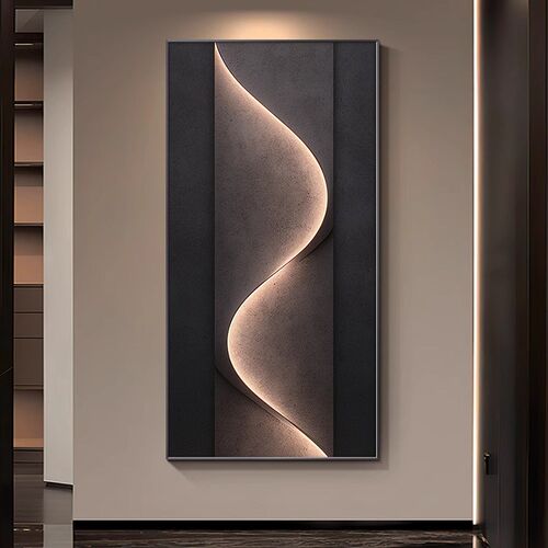 简约现代入户玄关装饰画抽象艺术挂画高端大N气走廊过道尽头墙壁