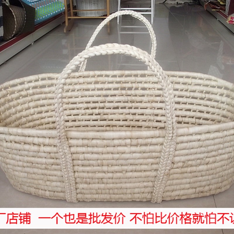 草编婴儿提篮车载儿童床摇篮床睡篮宝宝出院外出收纳窝影楼道具
