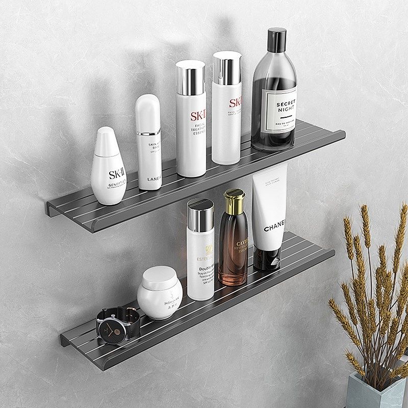 浴室置物架墙上一字隔板卫生间壁挂洗漱化妆台黑色镜前收纳免打孔,家装主材,卫浴置物架,淘宝优惠券,粉丝福利购,淘宝优惠卷