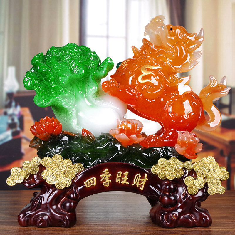 招财貔貅a摆件玉白菜工艺品店铺收银台公司开业开张乔迁送礼品礼