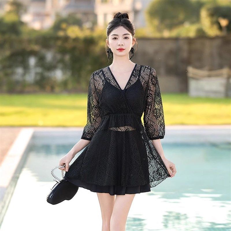 泳衣女高级感分体纯欲温泉微胖女孩三件套大码胖mm纯色裙式游泳装,运动/瑜伽/健身/球迷用品,连体泳衣,淘宝优惠券,粉丝福利购,淘宝优惠卷