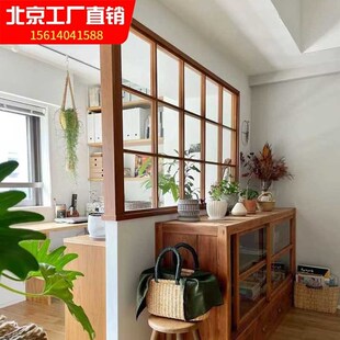 屏风隔断实木入h户玄关柜定制客厅超白玻璃屏风卫生间半墙玻璃隔