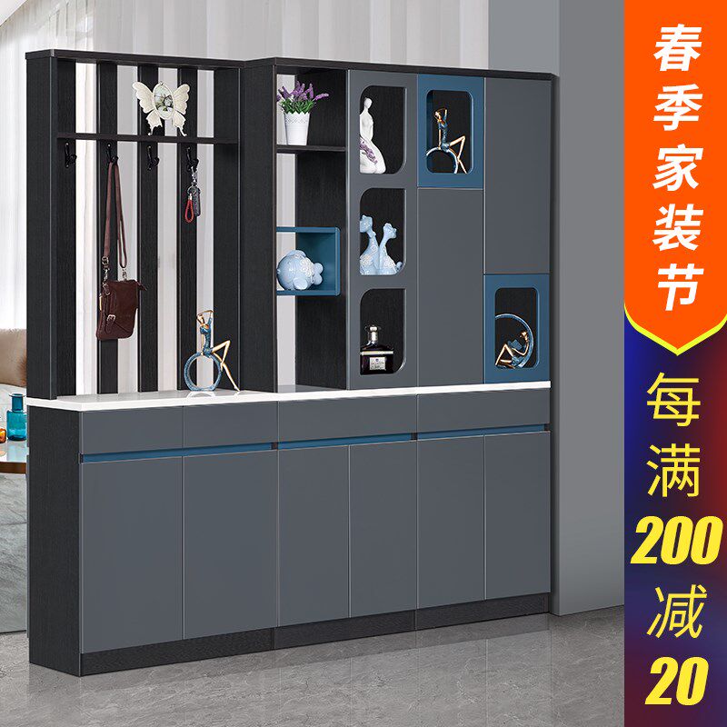 屏风隔断客厅玄关柜简约现代入户进门烤漆靠墙双面酒柜Z间厅装饰