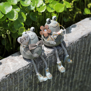 青蛙摆件铁艺池塘微景观布置水池森林主题装 饰幼儿园自然角摆设