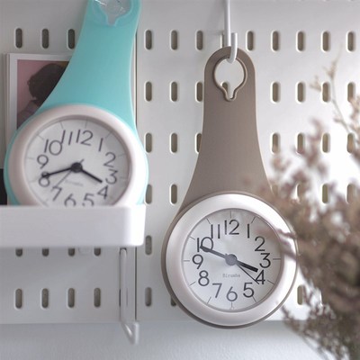 石英静音浴室创意挂钟卫生间厨房防水电池时钟冰箱吸盘迷你小钟表