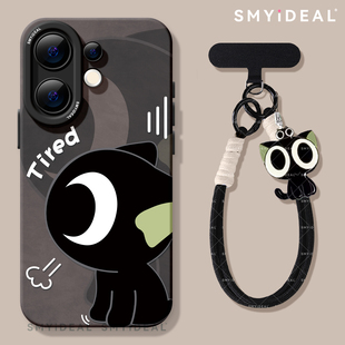 s15罗小黑猫s12 s19高级感s18外壳s16女款 适用vivos30手机壳s30promini新款 s30镜头vivo系列s30pro硅胶s20新品