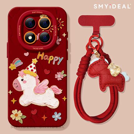 适用红米note15pro手机壳喜庆note14保护套马年note13pro油画飞马10por+新年13本命年12turbo红色11过年15