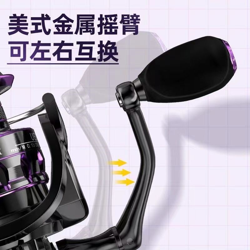 巨鳍王渔轮纺车轮不锈钢路亚海竿远投轮金属渔轮海杆轮鱼线轮鱼轮