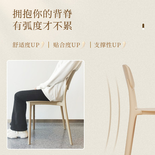 家用加厚塑料餐椅餐桌休闲吃饭椅子网红现代简约餐厅商用凳子靠背