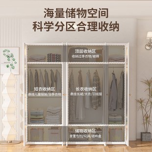 铁皮衣柜家用卧室铁艺阳台储物柜儿童衣柜收纳柜钢制衣橱挂衣柜子