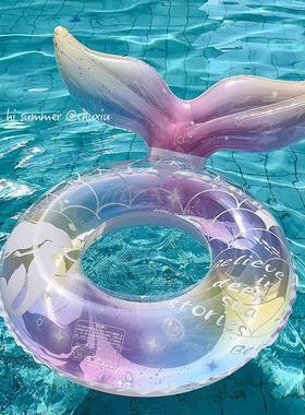 德国Enna美人鱼尾巴游泳圈儿童充气泳圈防侧翻腋下圈成人泳圈浮圈