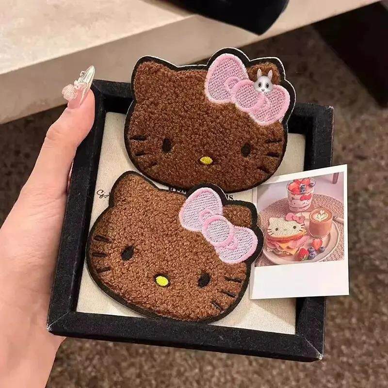 可爱刺绣黑皮KT!猫咪魔术贴发卡无痕刘海贴整理碎发发饰品