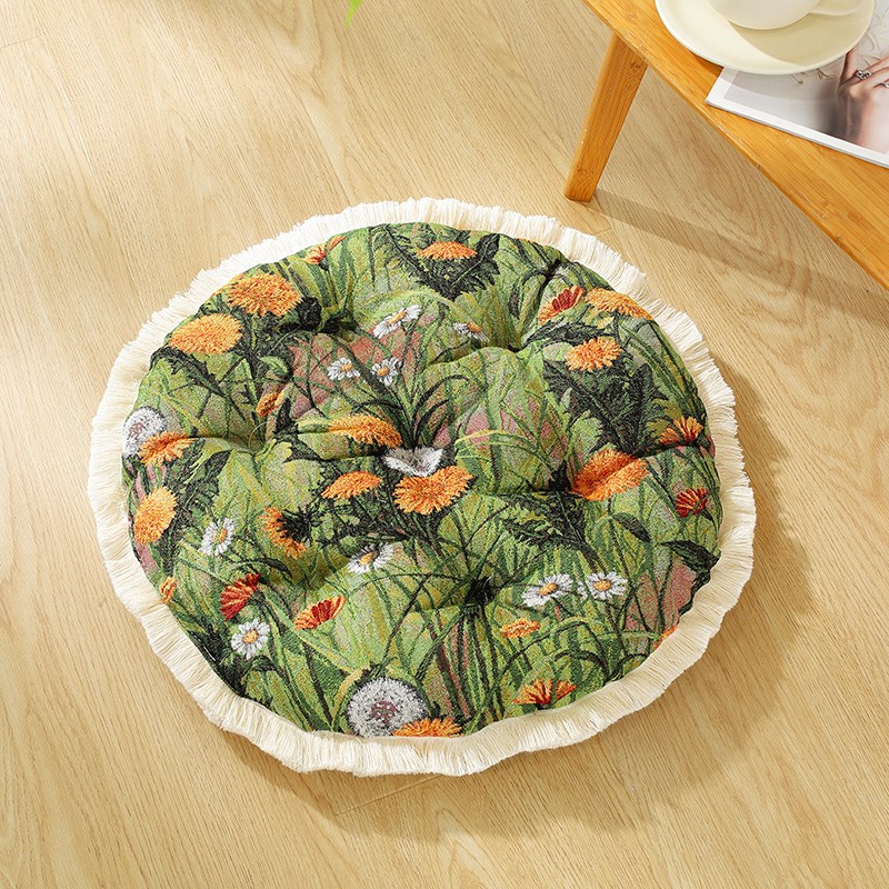 美式复古中式餐椅圆凳子坐垫圆形蒲团垫椅子坐垫波西米亚民宿坐垫