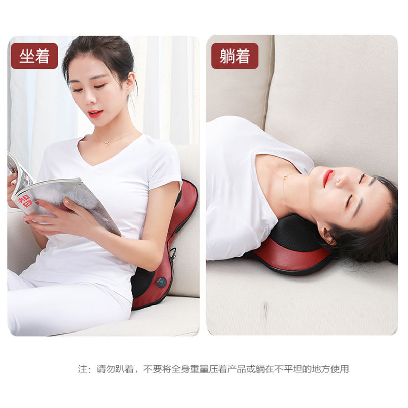 腰部按摩器颈椎肩颈按摩垫背部颈部全身家用多功能车载按摩枕靠垫