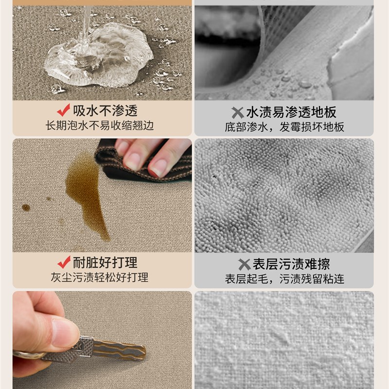 厨房地毯垫高级感防滑防油全铺地垫耐脏免洗可擦硅藻泥吸水垫整铺