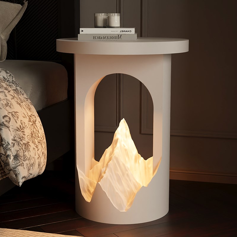 日照金山客厅沙发边几轻奢高级感艺术摆件2025新款大型装饰品茶几