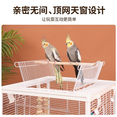 横丝透明鸟笼鹦鹉笼子防溅洒虎皮牡丹玄凤豪华别墅不锈钢304