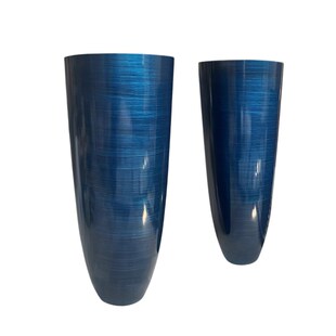 玻璃钢圆形落地大花瓶简约现代样板间售楼处软装饰品定制美陈花器