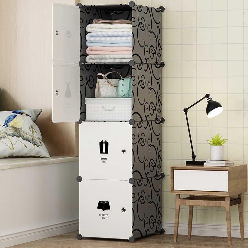 简易衣柜宿舍单人出租房家用卧室儿童小型组装塑料储物柜收纳柜子