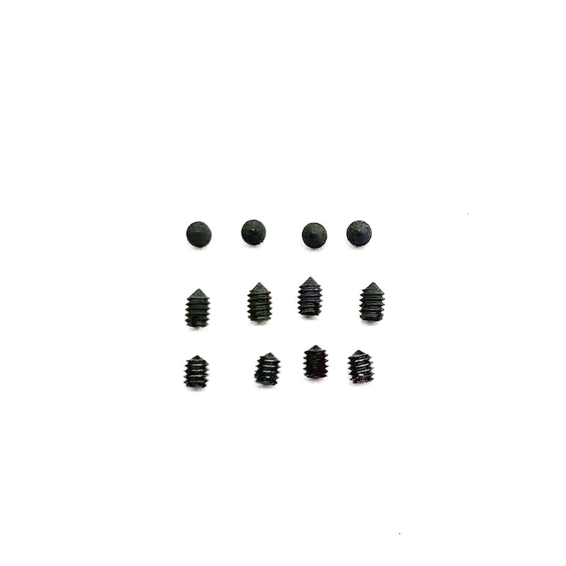 一字槽铁平头m3机米螺钉镀黑尖头紧定m1.2m4开槽螺丝顶丝五金定制