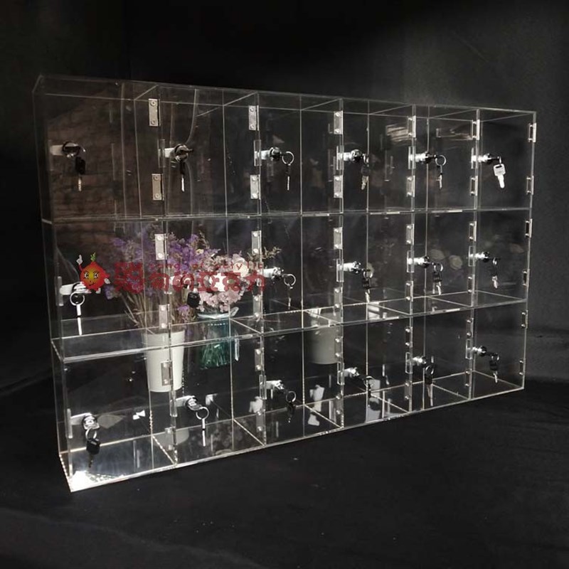 亚克力展示架透明展柜独立门寄存箱挂墙保管箱手机存放箱定制柜子