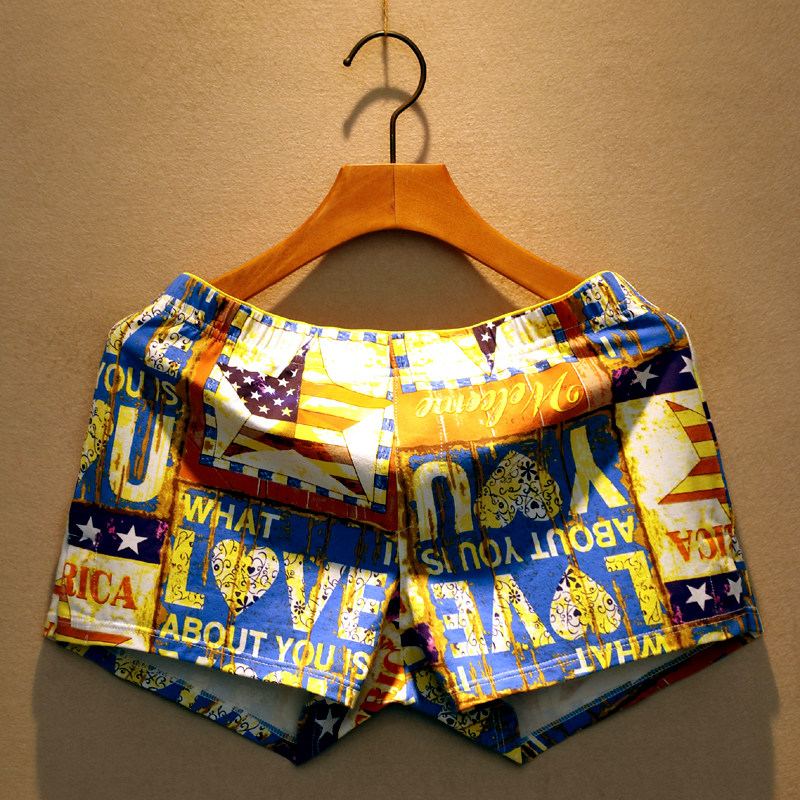 3条装男士内裤纯棉宽松大尺码印花四角裤衩潮流男生居家四角大裤