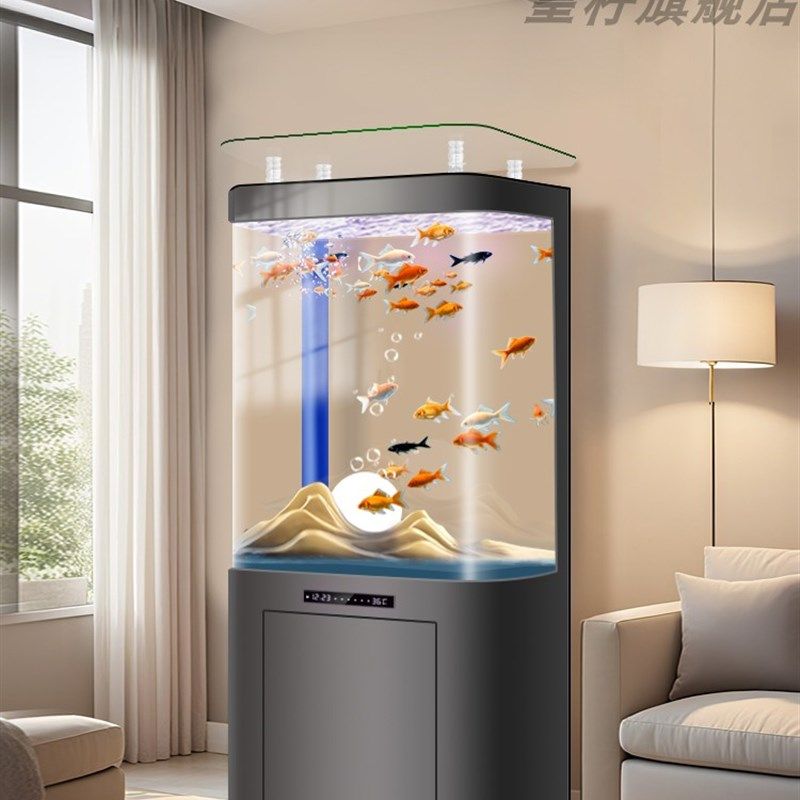 客厅底滤弧形鱼缸2025新款小型落地一体成型智能水族箱生态免换水,宠物/宠物食品及用品,底柜/落地缸,淘宝优惠券,粉丝福利购,淘宝优惠卷