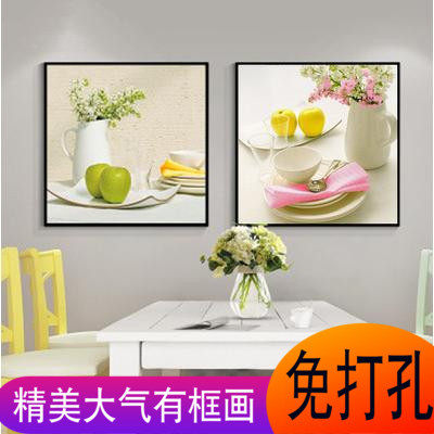 餐厅装饰画歺厅饭厅餐桌背景墙面壁F画现代简约厨房小清新水果挂