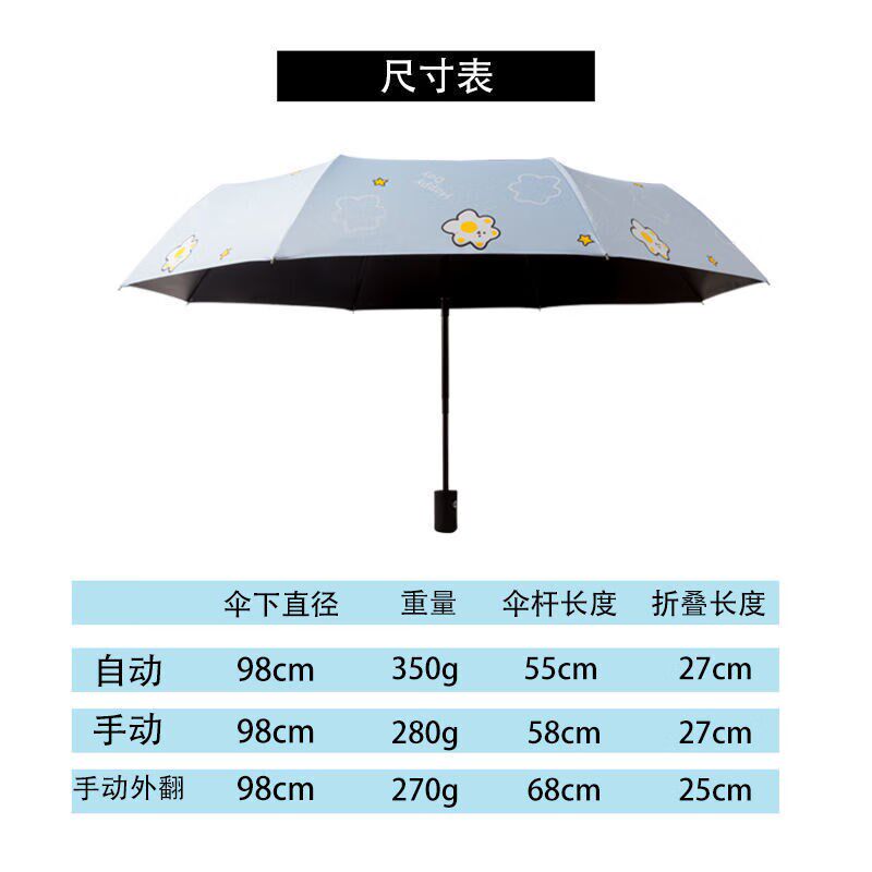 雨伞女韩版可爱折叠太阳伞晴雨两用男女儿童太空兔紫色【自动】