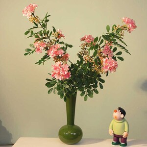 仿真含笑花客厅落地花瓶插花摆件绿植餐厅服装店R橱窗造景装饰假