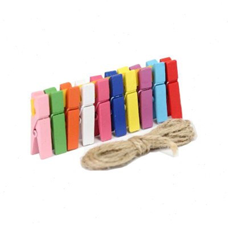 昊拓小木夹子照片夹子麻绳木夹子照片墙挂墙婚礼相片夹照片晾衣夹