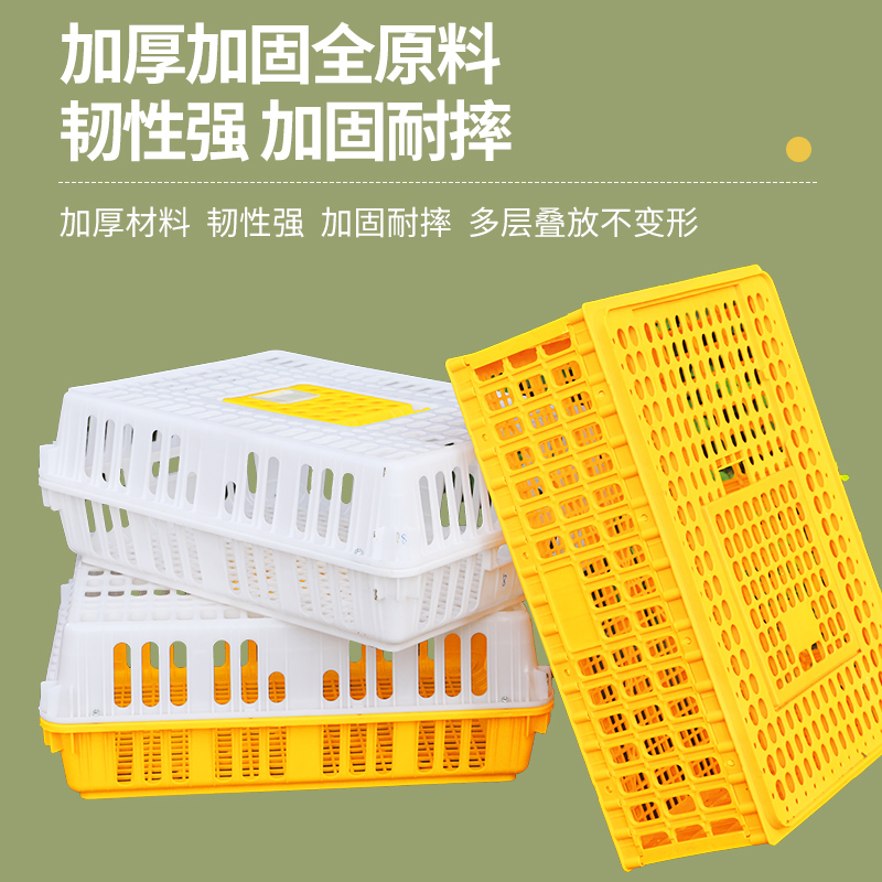 鸡笼塑料周转箱成鸡鸭鹅运输筐加厚大码鸡笼鸡鸭鹅鸽笼周转运输笼