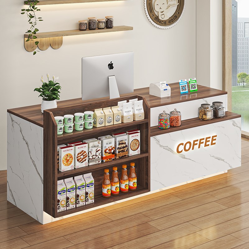 吧台超市收银台店铺小型柜台便利店吧台桌展示架奶茶店前台接待台