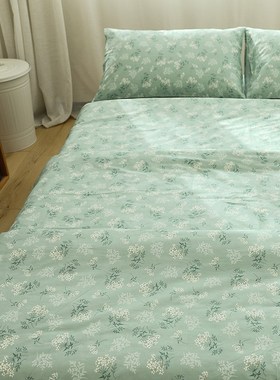 绿色花妃子纯棉被套被罩单件全棉宿舍单人150x200x230双人被罩套